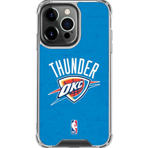 NBA OKC Thunder Distressed iPhone 16 Pro Max Clear Case